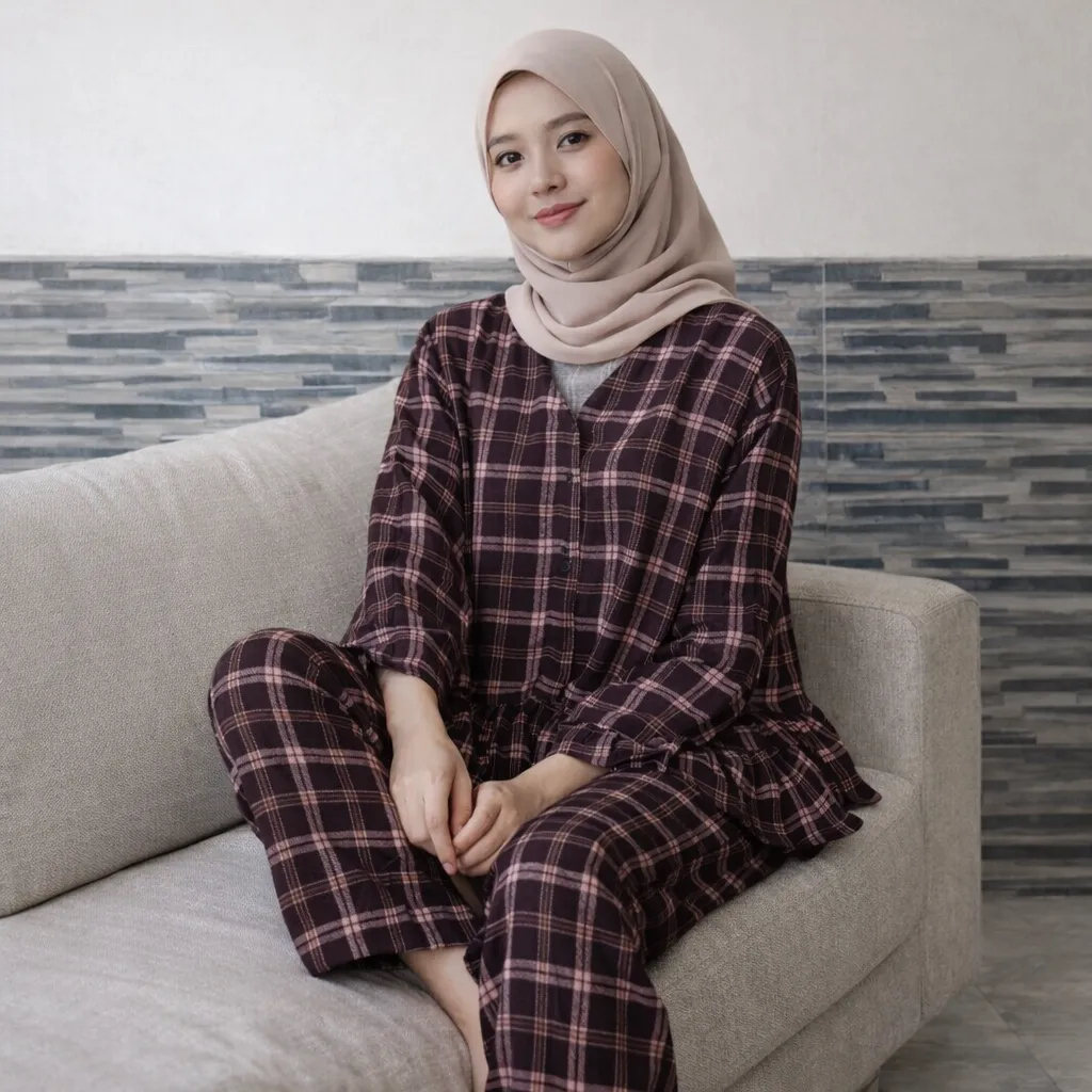 (Ld 120 dan 140) Setelan Wanita Atasan Celana Panjang Rayon Premium Super Jumbo Vneck Rampel Kancing