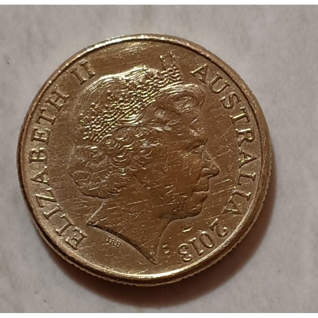 koin Australia 1 dollar (Elizabeth 2) tahun 2013..