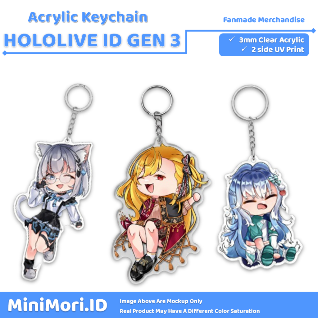 Gantungan Kunci Akrilik VTuber Hololive ID – Anime Keychain Merchandise