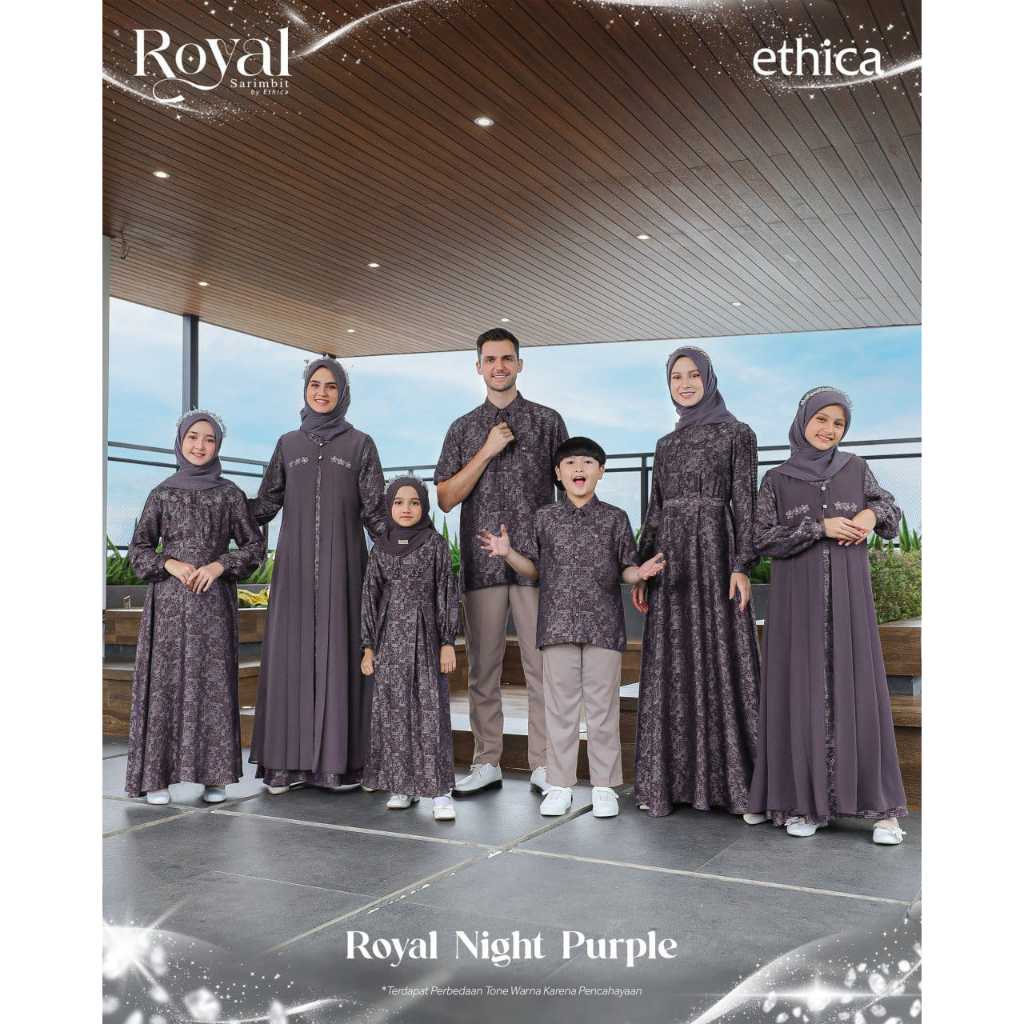 Sarimbit Ethica 2026 Royal Night Purple Ethica 2026 Family/ Gamis Dewasa Dua Model