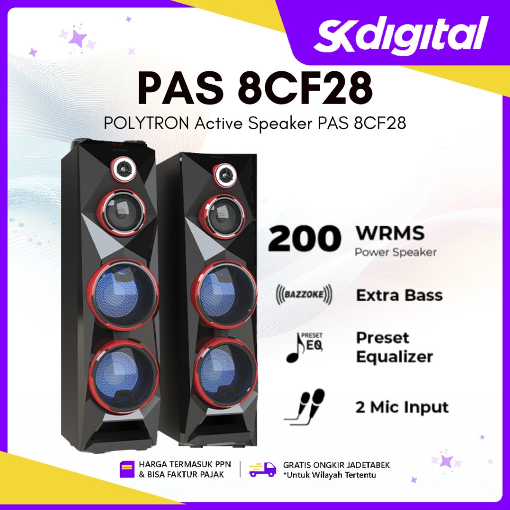 Speaker Polytron PAS 8CF28 Active Speaker PAS 8CF28