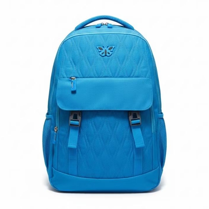 Tas Ransel Wanita 15 Inci Genic Blue Butterfly Tas Sekolah Wanita