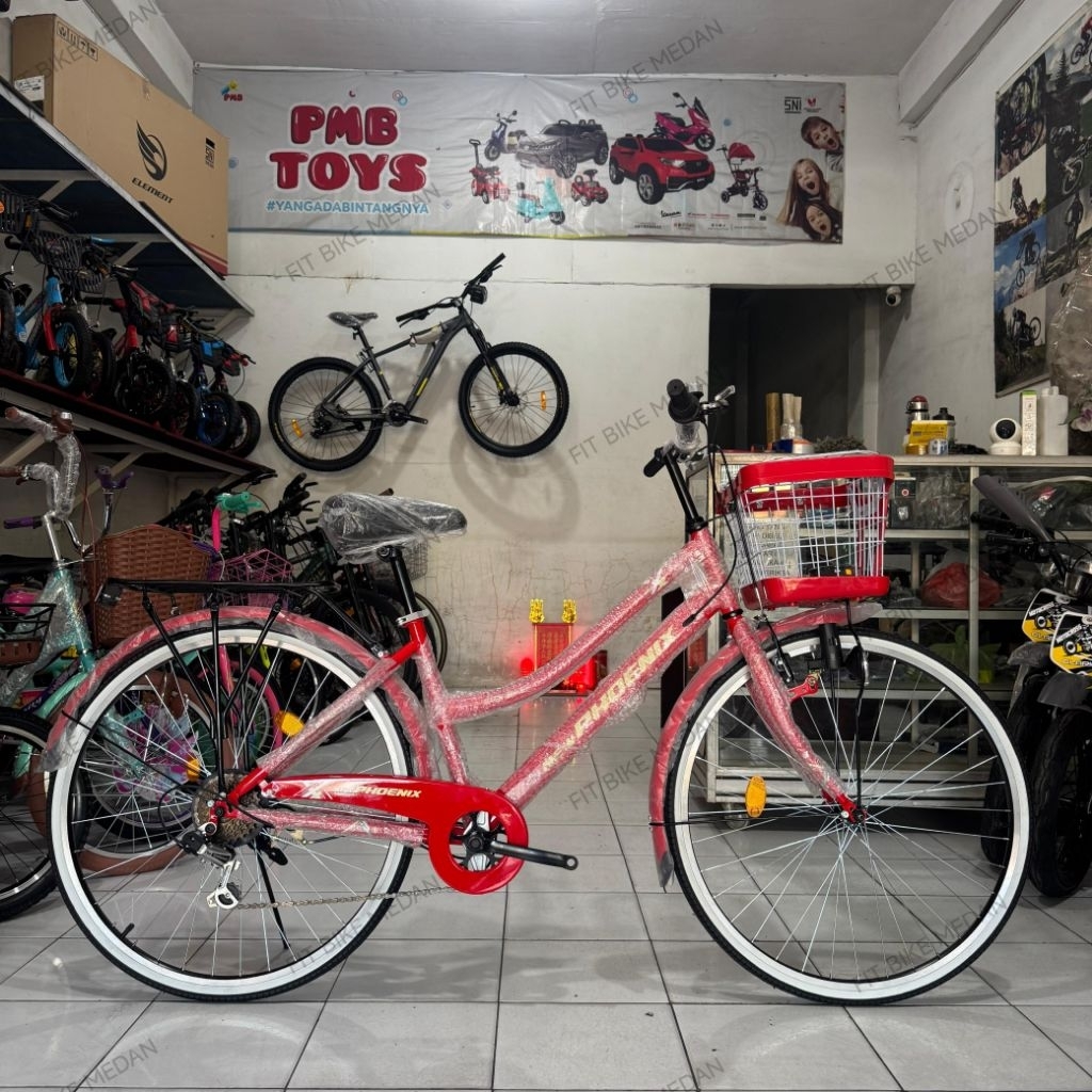 SEPEDA MINI KERANJANG 26 INCI NEW PHOENIX NP 8860 DEWASA 7 SPEED