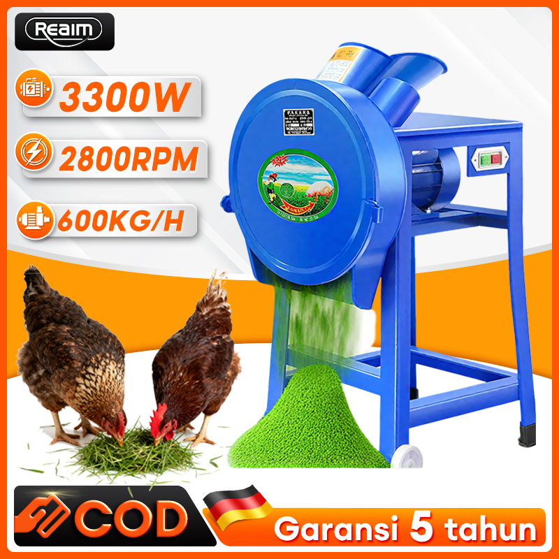 REAIM Mesin Chopper Pencacah Rumput Dinamo 300Watt Cacah Rumput Mesin Original Mesin Cacah Rumput