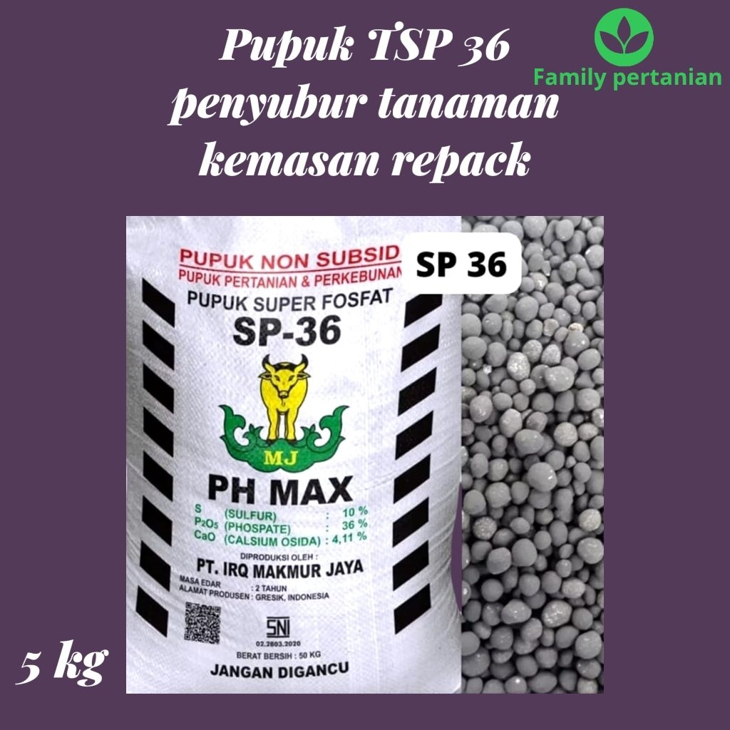 pupuk TSP 36 penyubur tanaman kemasan repack 5kg