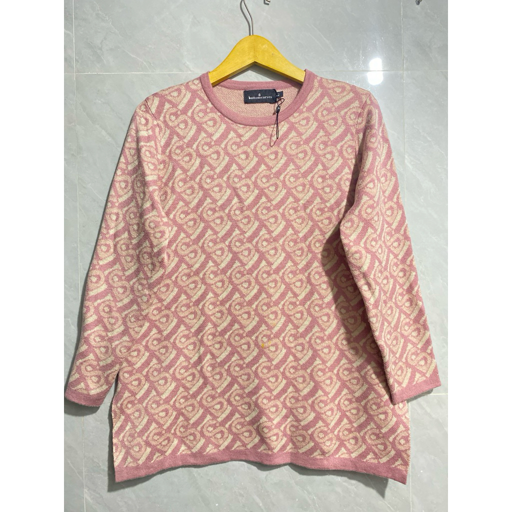 Preloved sweater bimu buttonscarves size L