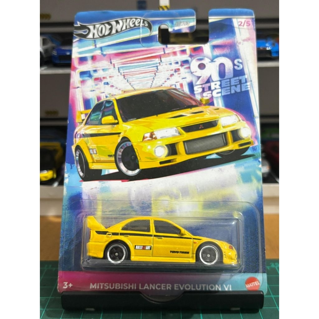 hotwheels mitsubishi lancer evolution vi kuning 90's series