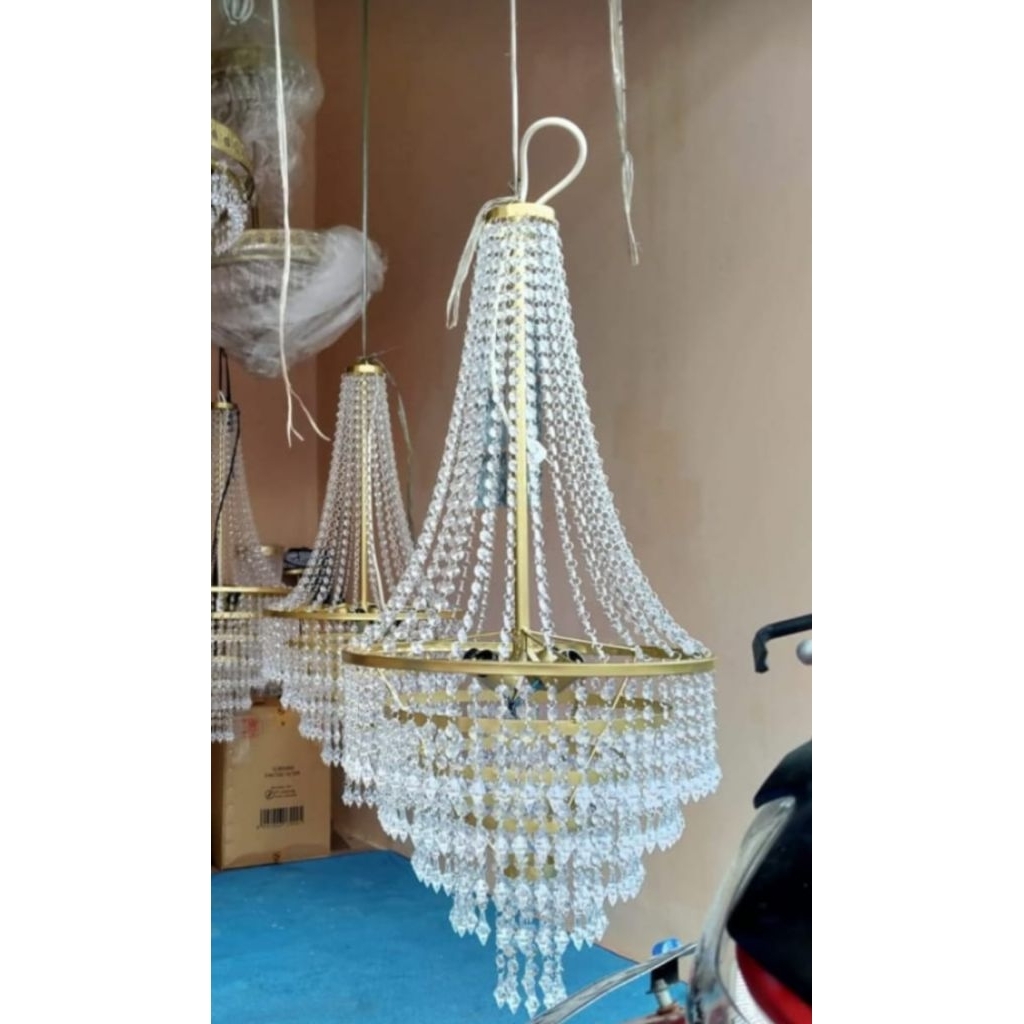 lampu gantung kristal, lampu hias pelaminan, lampu dekorasi