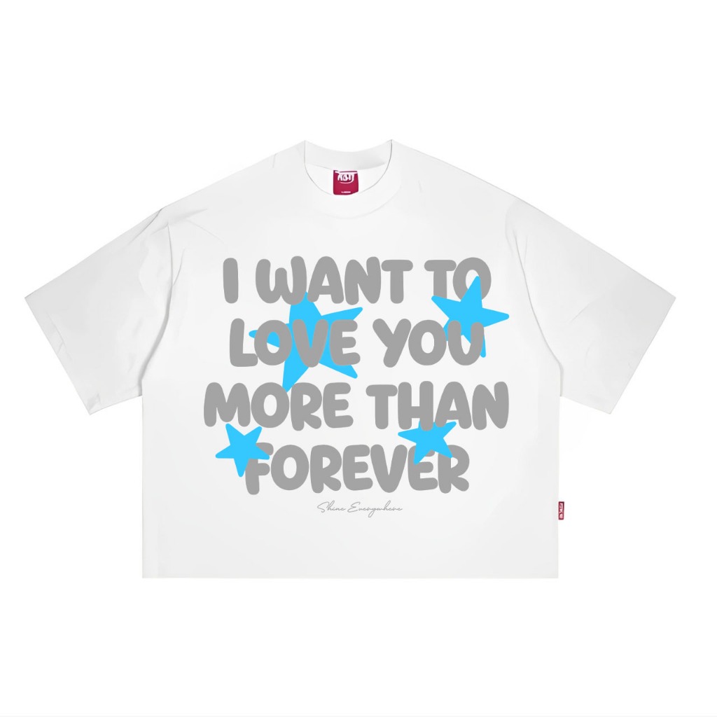 Shine.Everywhere - T-Shirt Boxy Love You Putih Unisex - Cotton Combed kaos SKENA starboy kaos vintag