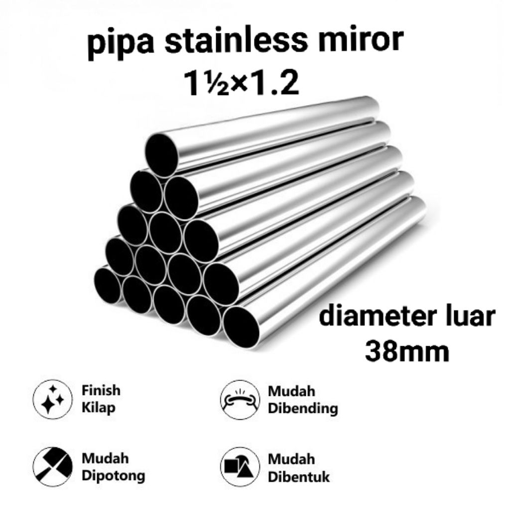 PIPA STAINLESS MIROR 1½ (38mm)