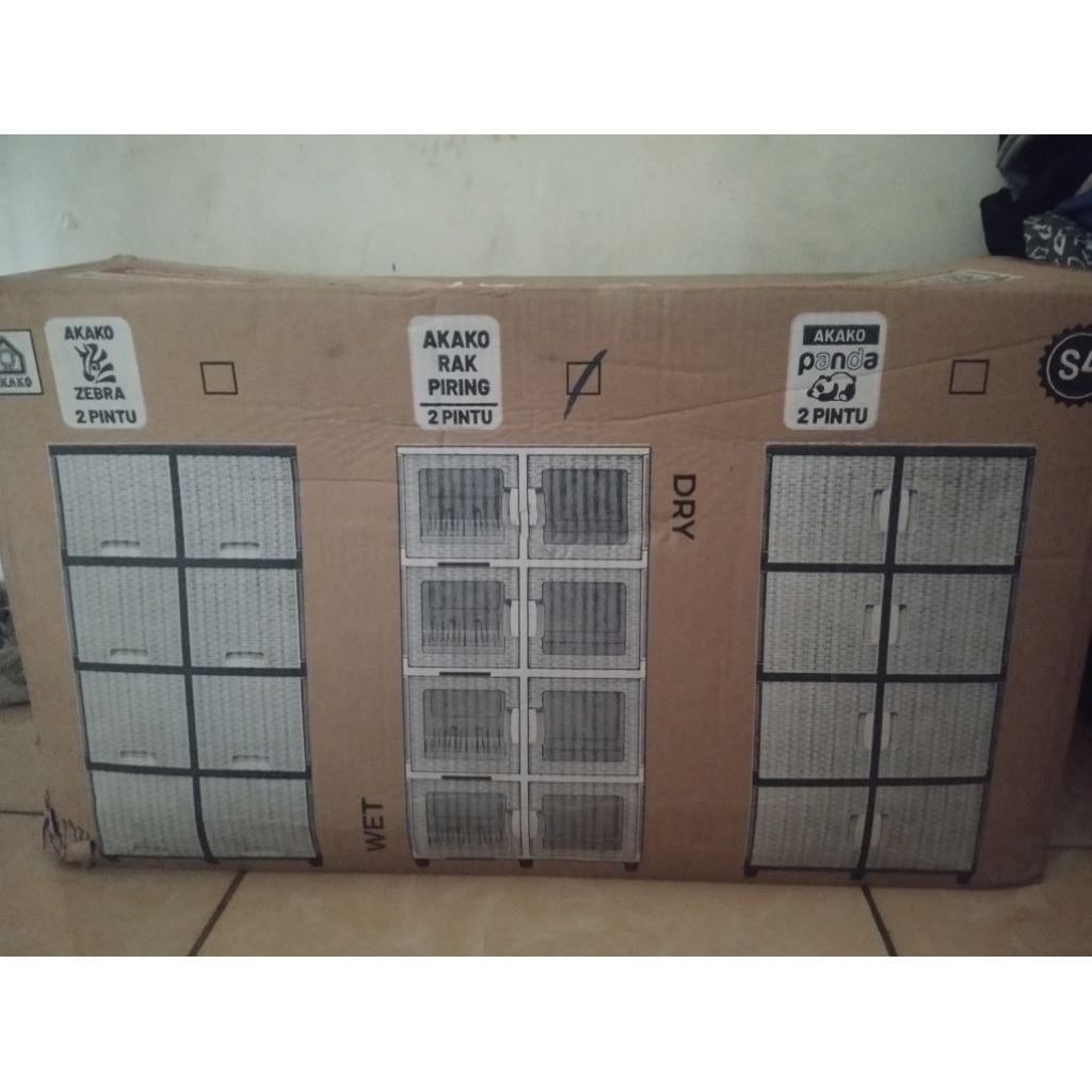 lemari rak piring plastik 2 pintu 4 susun