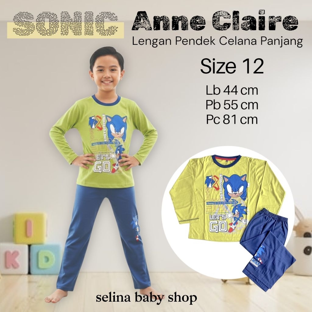 Anne Claire Anak 12 PP Piyama Lengan Panjang Celana Panjang SONIC