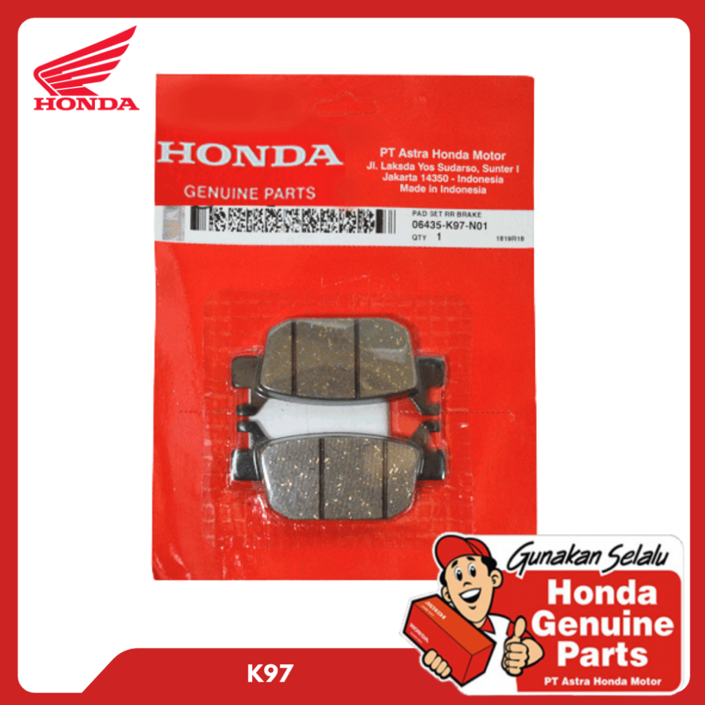 Ahass Mia Motor Pad Set RR Brake PCX ADV Vario 150 160 2017-2022 Kampas Rem Belakang (Pad Set RR Bra