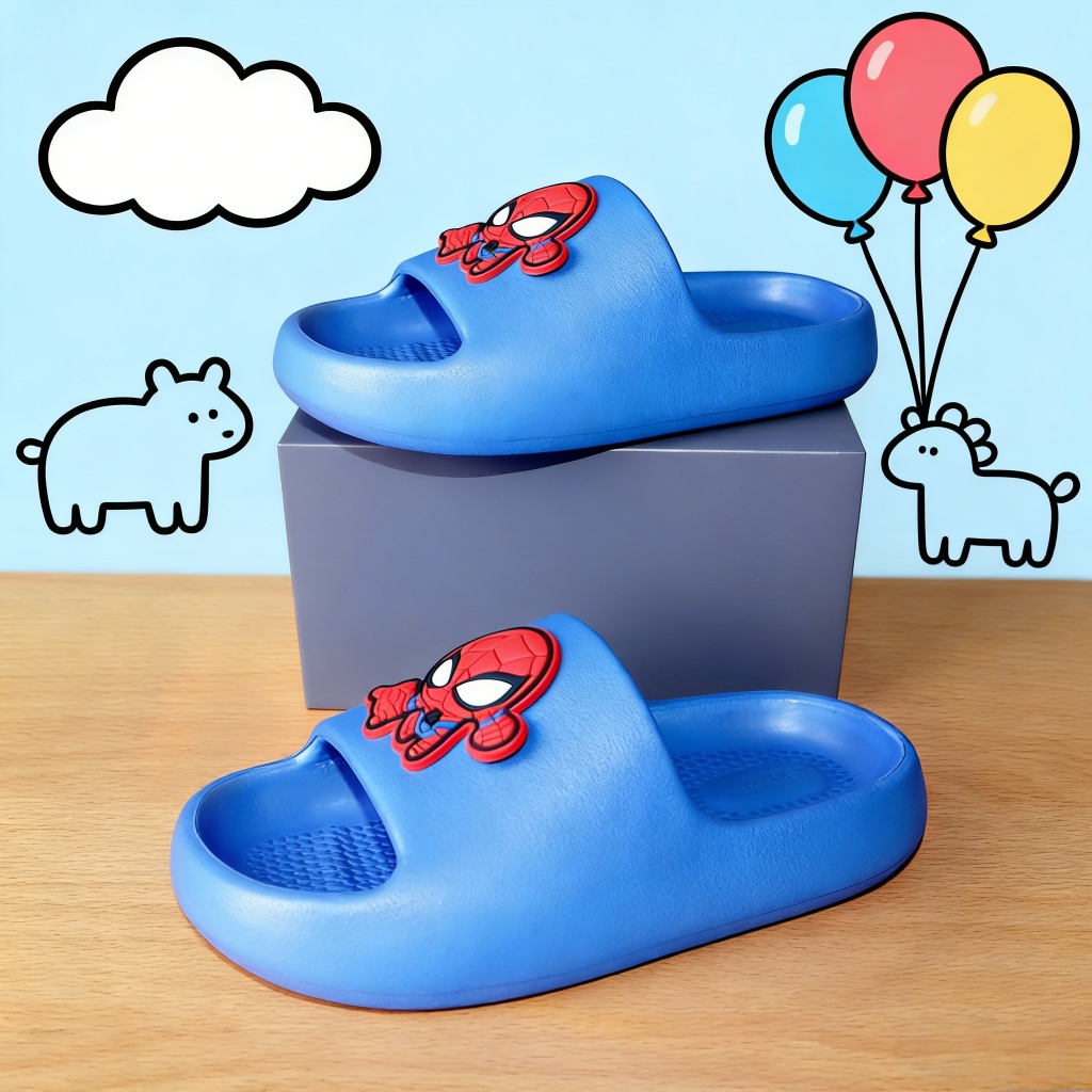 Sandal Spiderman Anak Cowok  Sendal Cewek Karet Jelly Antislip Nyaman