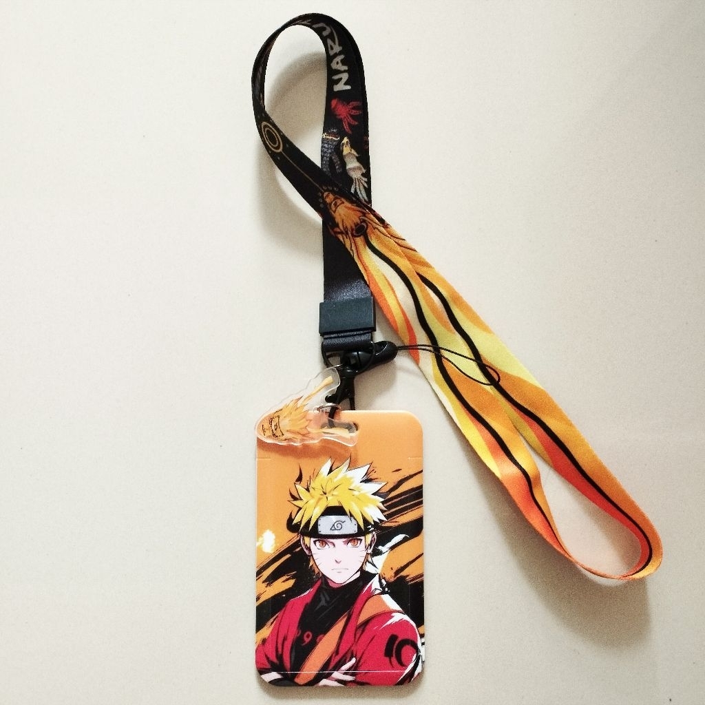 Naruto Anime ID Card Holder Lanyard Name Tag Gantungan Kalung Wadah Kartu Nama