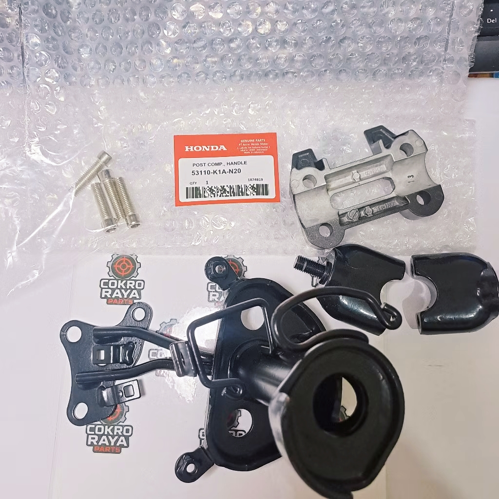 DUDUKAN STANG BEAT STREET 2020 K1A + RAISER BAWAH + KLEM STANG (SEGI EMPAT ORI) + BAUT L (4BH)