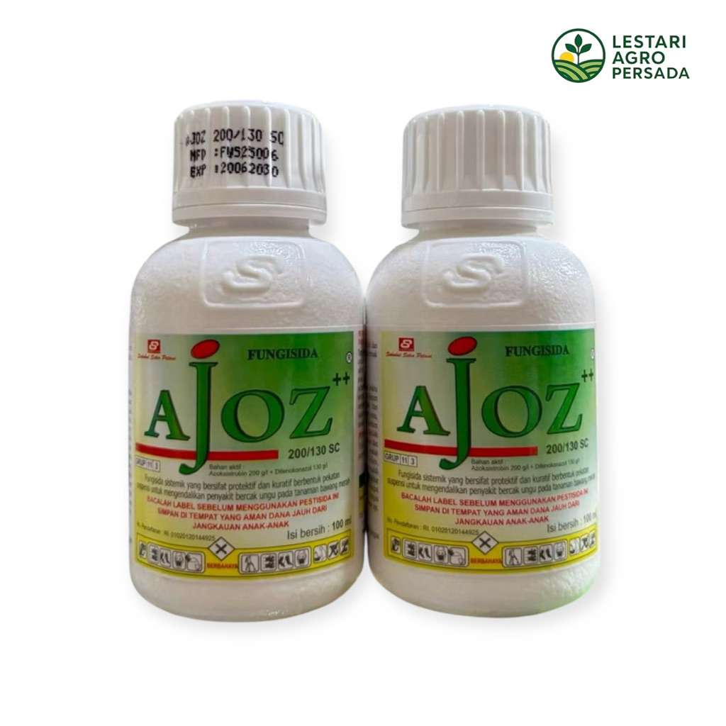 Fungisida Kontak Sistemik Ajoz 200/130SC kemasan yang 100ml. Fungisida Kontak Sistemik Ampuh untuk B