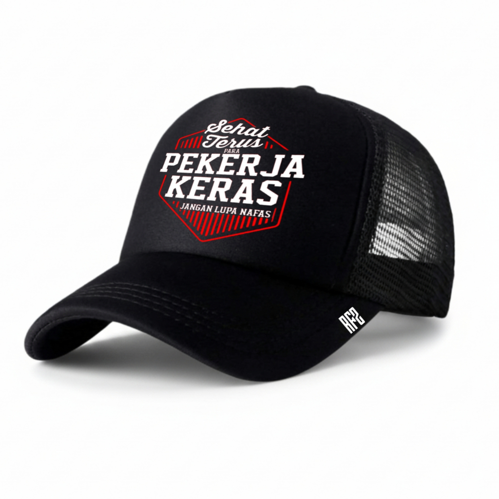 Topi pria dewasa, topi jaring pria, topi dewasa,topi motif kata kata