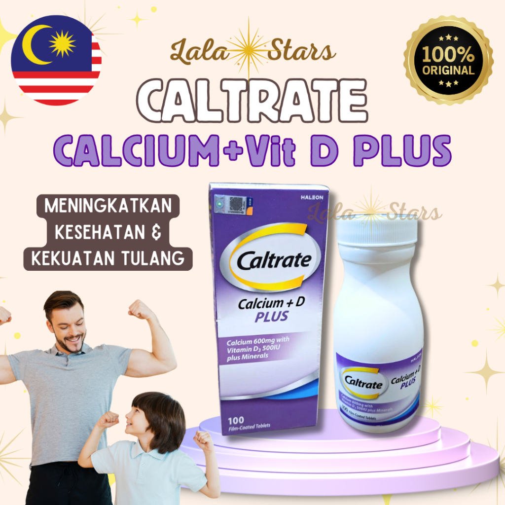 Caltrate Calcium 600mg with Vitamin D3 500IU plus Minerals (100 Tablets) - Malaysia | BONE HEALTH
