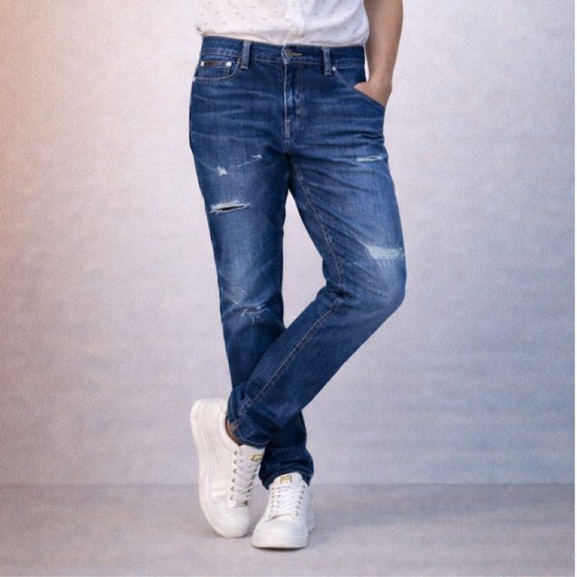 PO 02 JEANS - Celana Jeans Standar Basic Size 28-33 Celana Reguler Jeans O'City Project Model Sobek