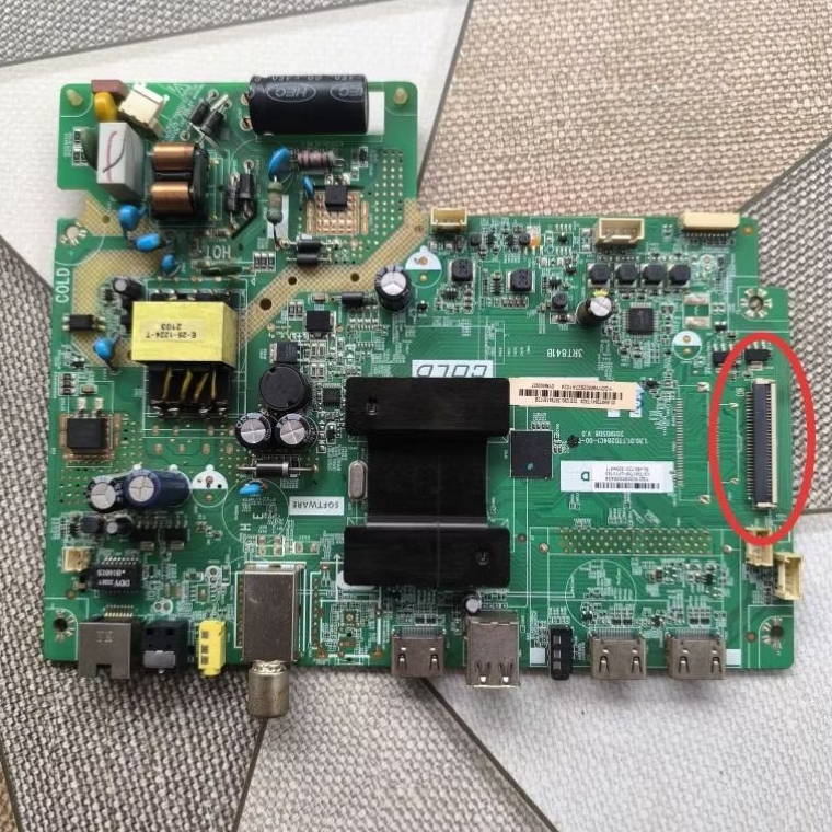 mb mainboard led smart tv panasonic TH-32HS500G TH32HS500G TH - 32HS500G soket lvds besar