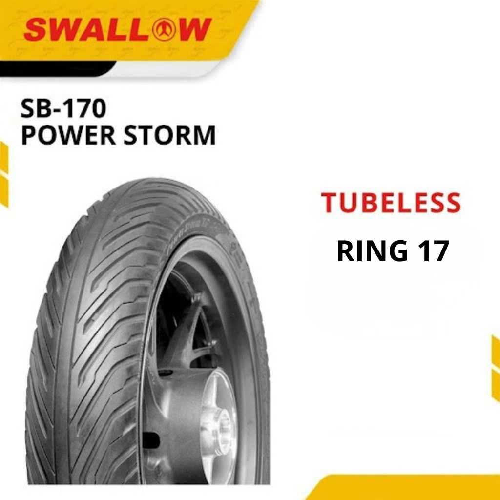 Ban Luar Motor Swallow SB-170 Ukuran 90/80 140/70 100/80 Ring 17 TUBELESS