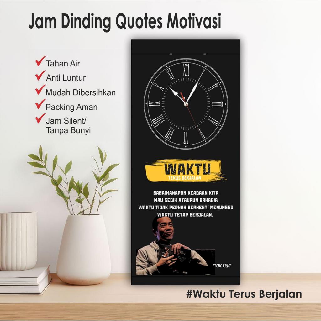 Jam Dinding Hiasan Dinding Jam Dengan Quotes Kata-Kata Motivasi Islami Jam Dekorasi Dinding Kantor R