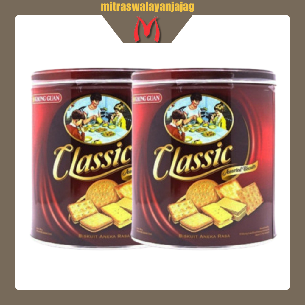 [SATUAN & DUS] Khong Guan Biskuit Classic Kaleng Bulat 350gr | Kue Kering | Kue Lebaran |