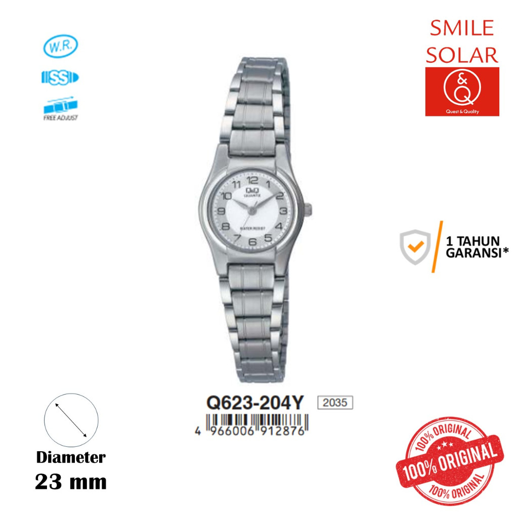Q&Q Jam Tangan Wanita Stylist Rantai Stainless Steel Analog Original QNQ QQ Q623J204Y