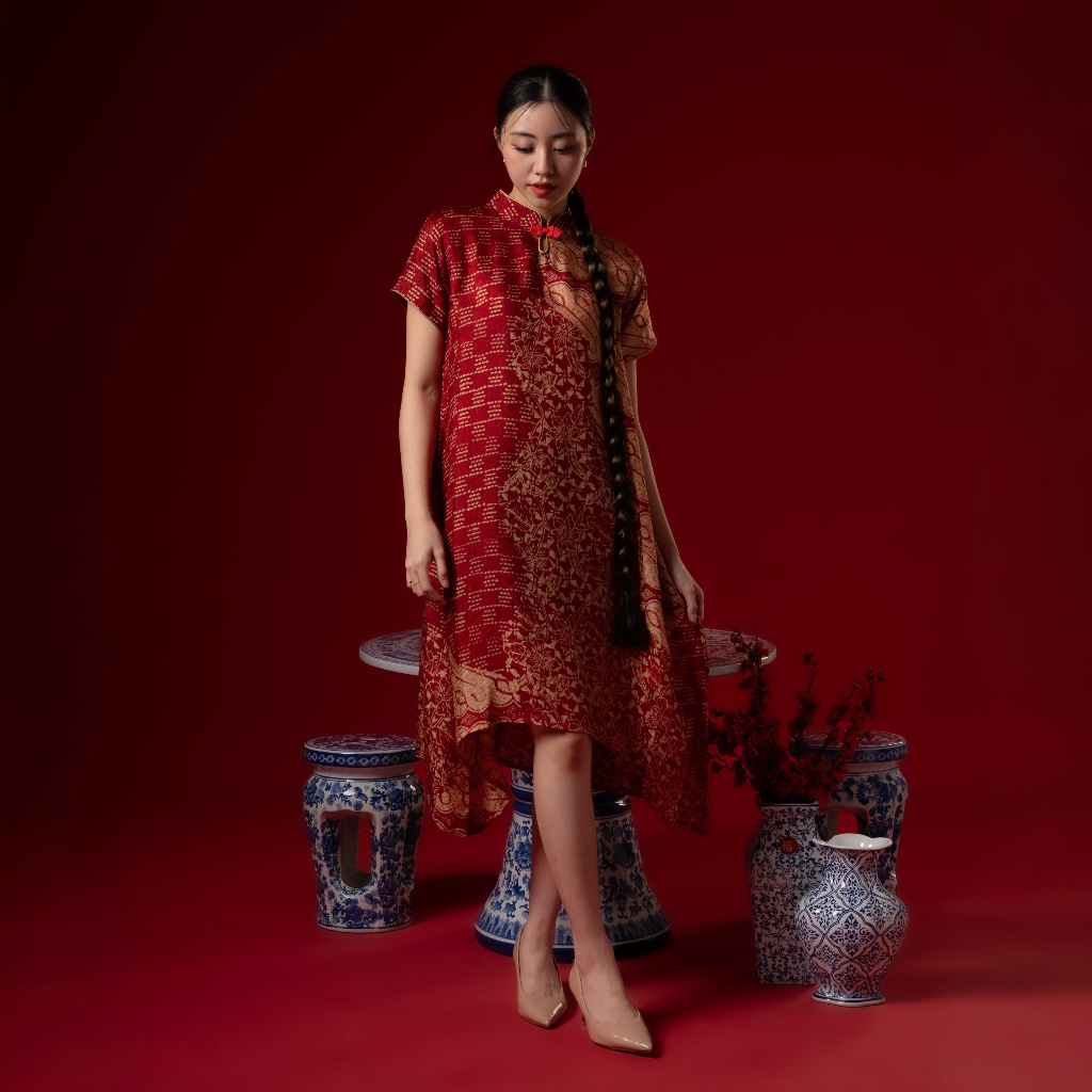 Lausboutique-Dress Qipao Liu-Seri Qing Hua-Dress Qipao Batik