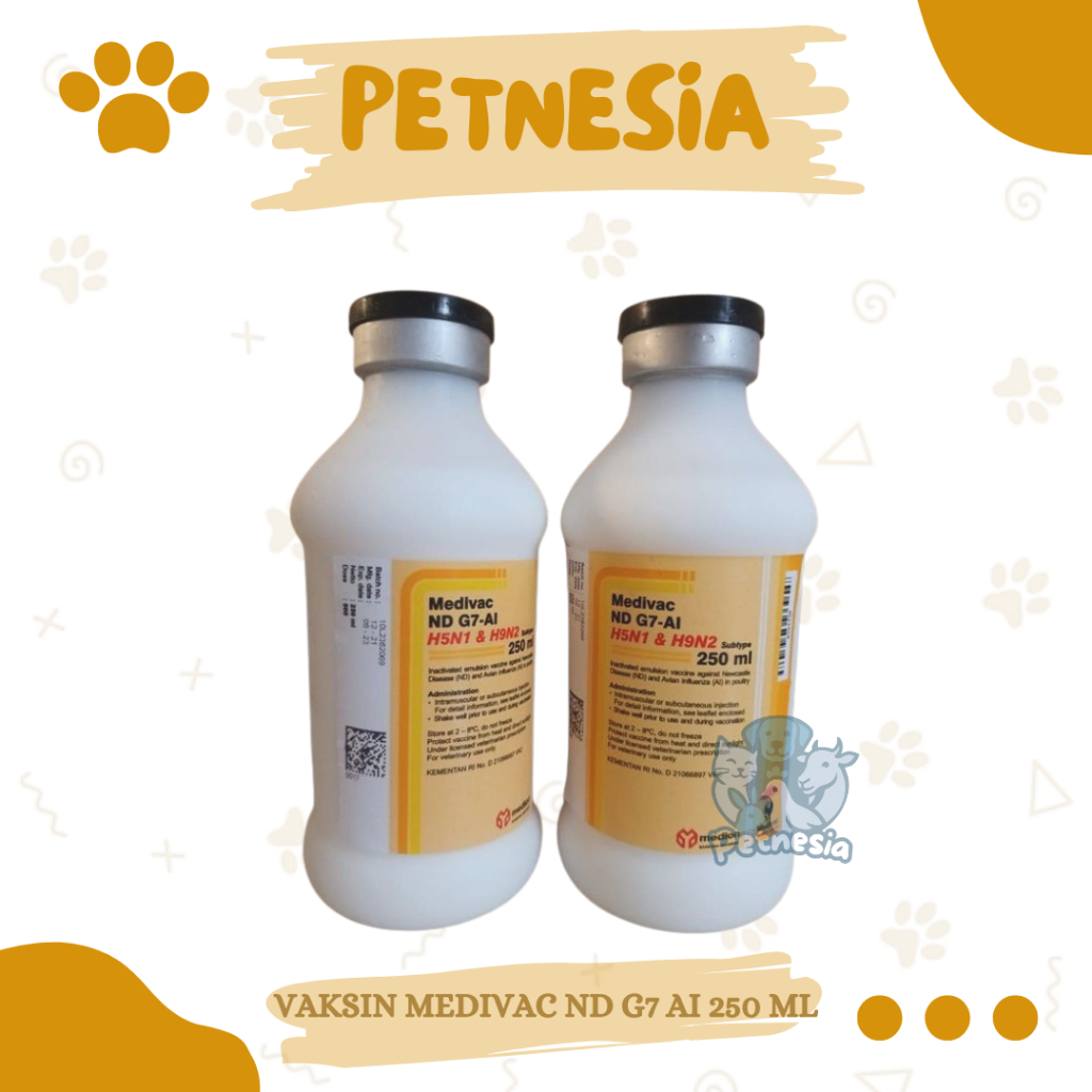 VAKSIN MEDIVAC ND G7 AI 250 ML - Dosis 500 Ekor Vaksin Ayam Mencegah Tetelo