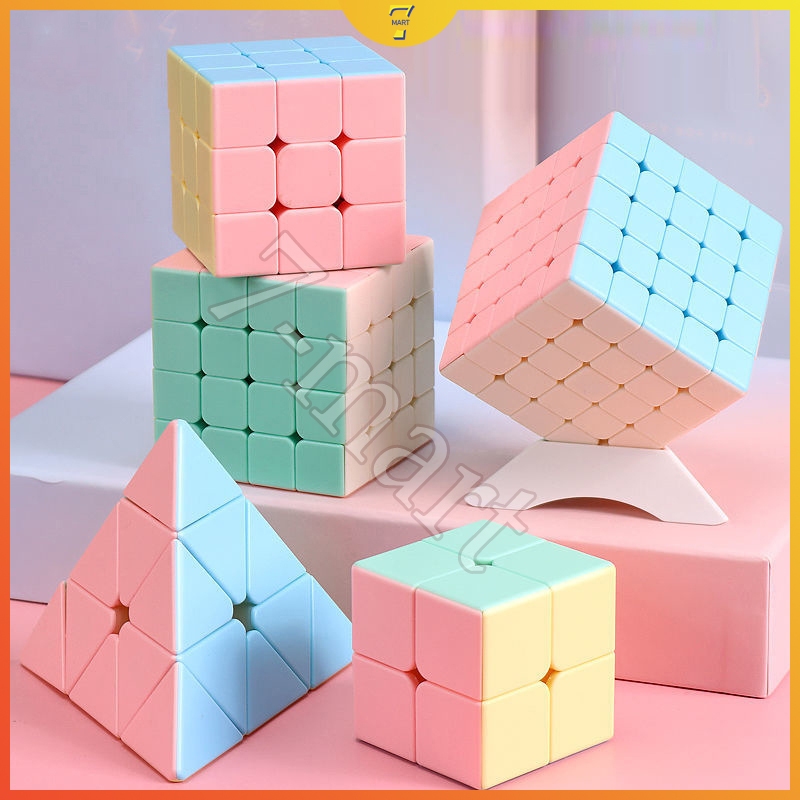 Mainan Edukasi Rubik Kubus Halus Rotasi 2x2/3x3/4x4/5x5 Stickerless Rubiks Magic Cube