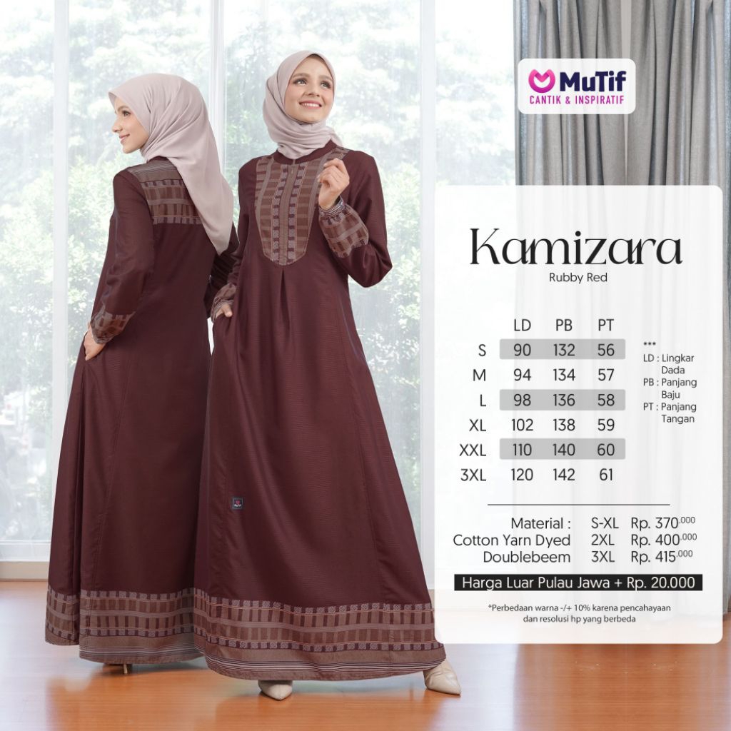 Gamis Katun Kamizara by Mutif (M) Ruby Red