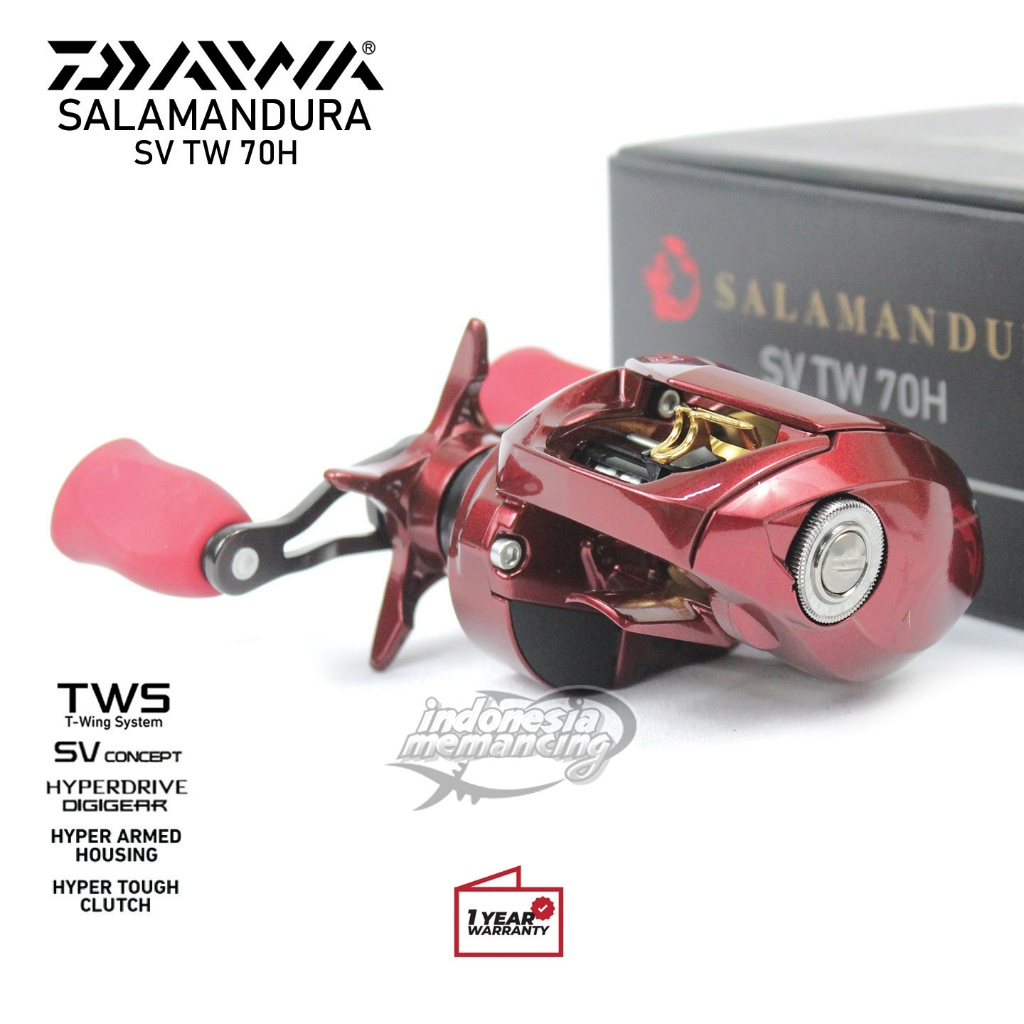 Reel BC DAIWA SALAMANDURA SV TW | 70H | Handle Kanan | Metal Body | Bait Casting