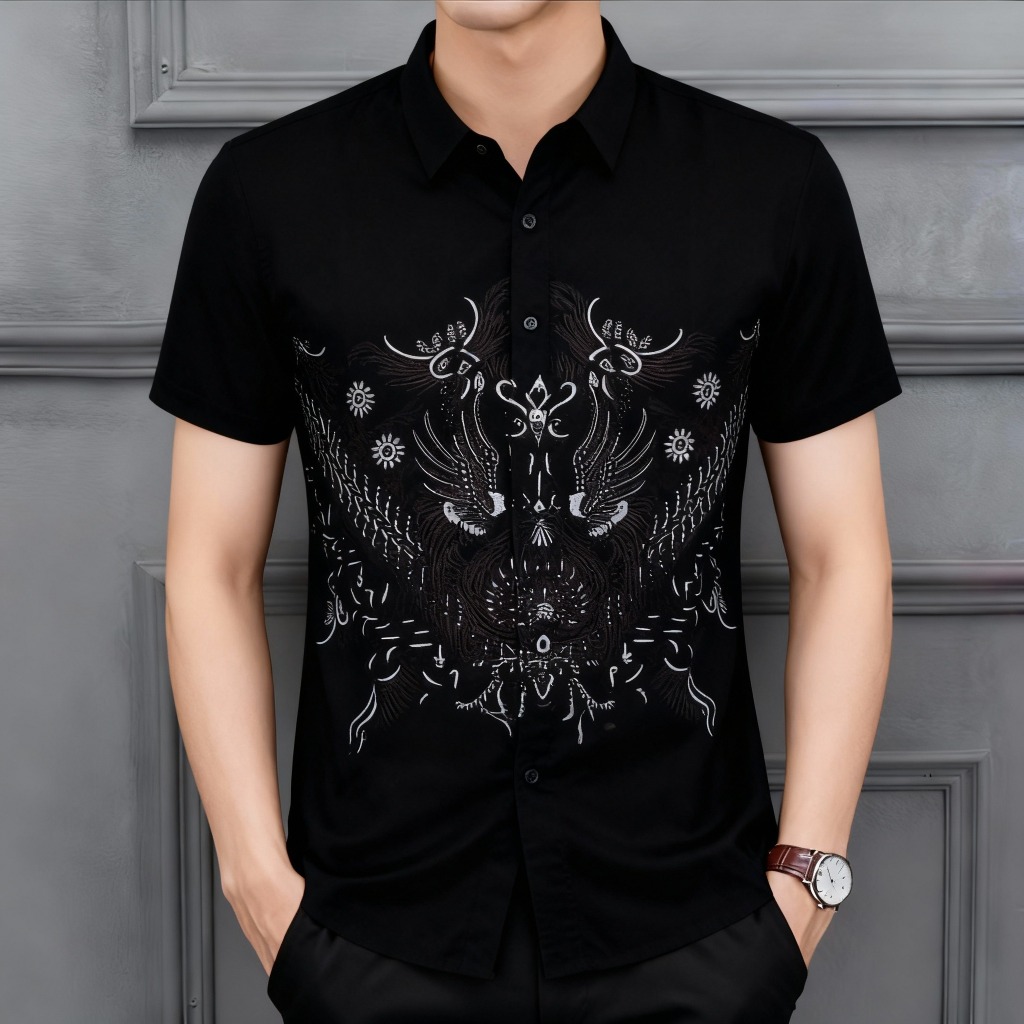 Raw And Denim Kemeja Batik Pria Lengan Pendek