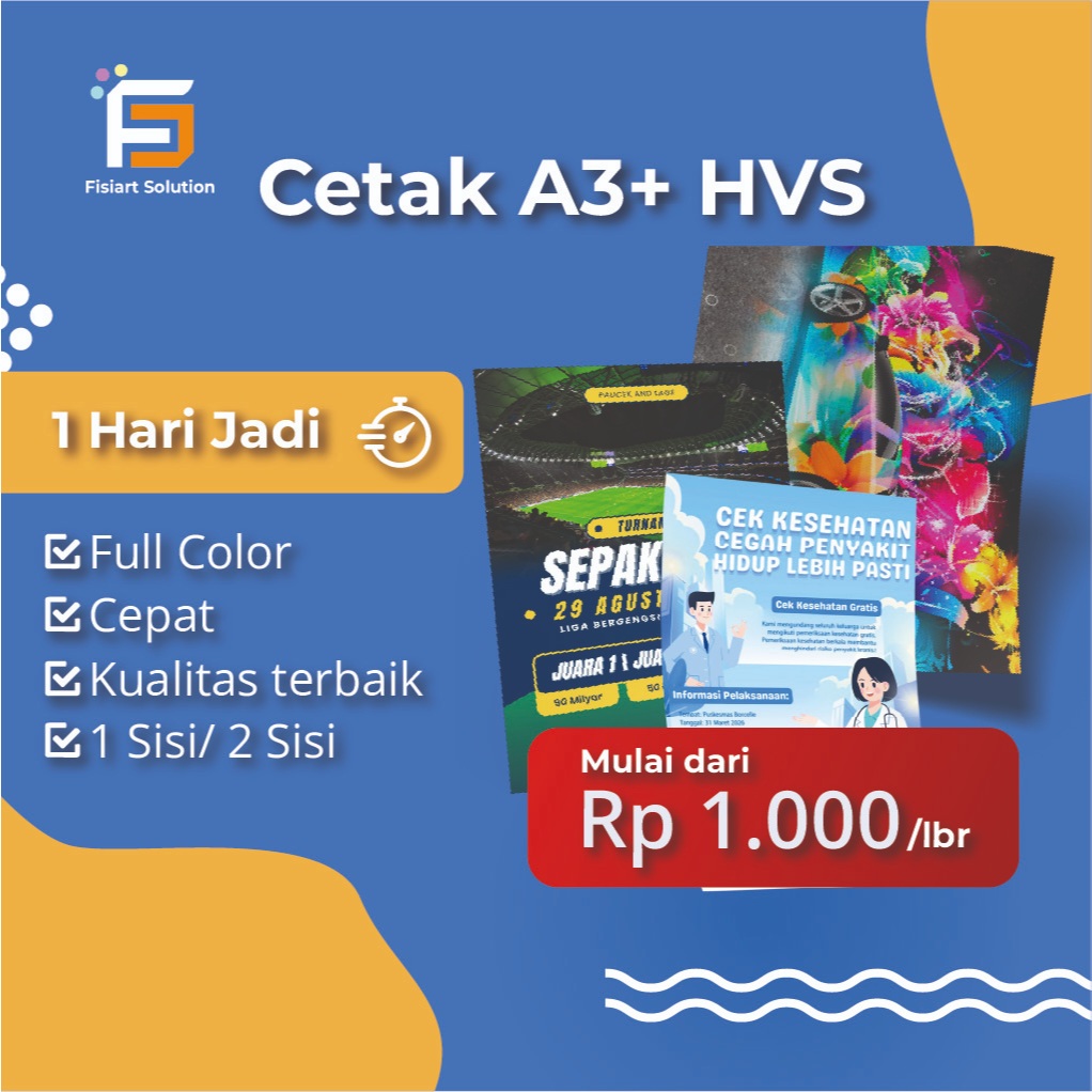 Print A3+ - Cetak A3+ HVS Bisa 1 Hari Jadi - 1 Sisi / 2 Sisi