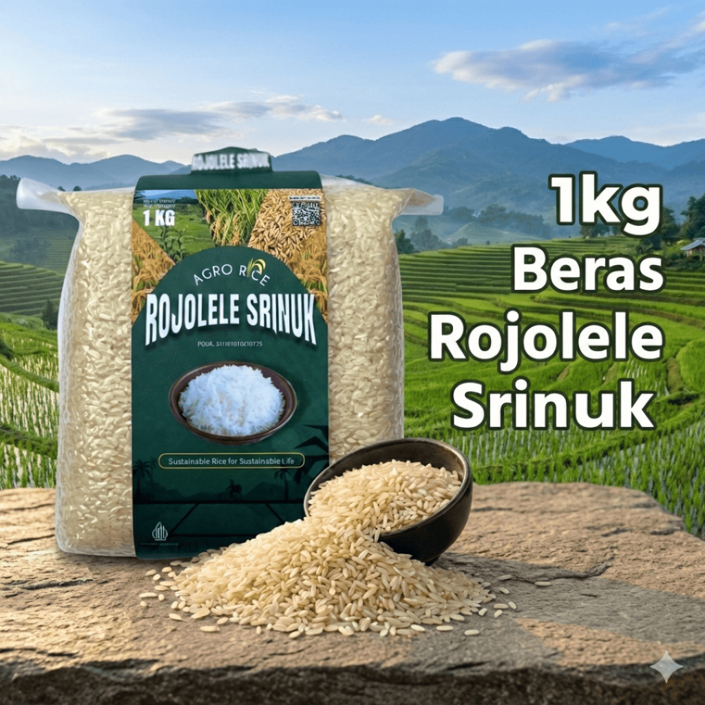 Beras Rojolele Srinuk Organik Agro Rice 1Kg (Vakum) - Premium, Wangi & Pulen