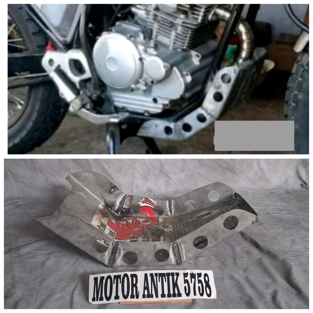 Mud Guard Pelindung mesin skidplate pelindung mesin motor custom japstyle Scorpio Tiger Megapro CB G