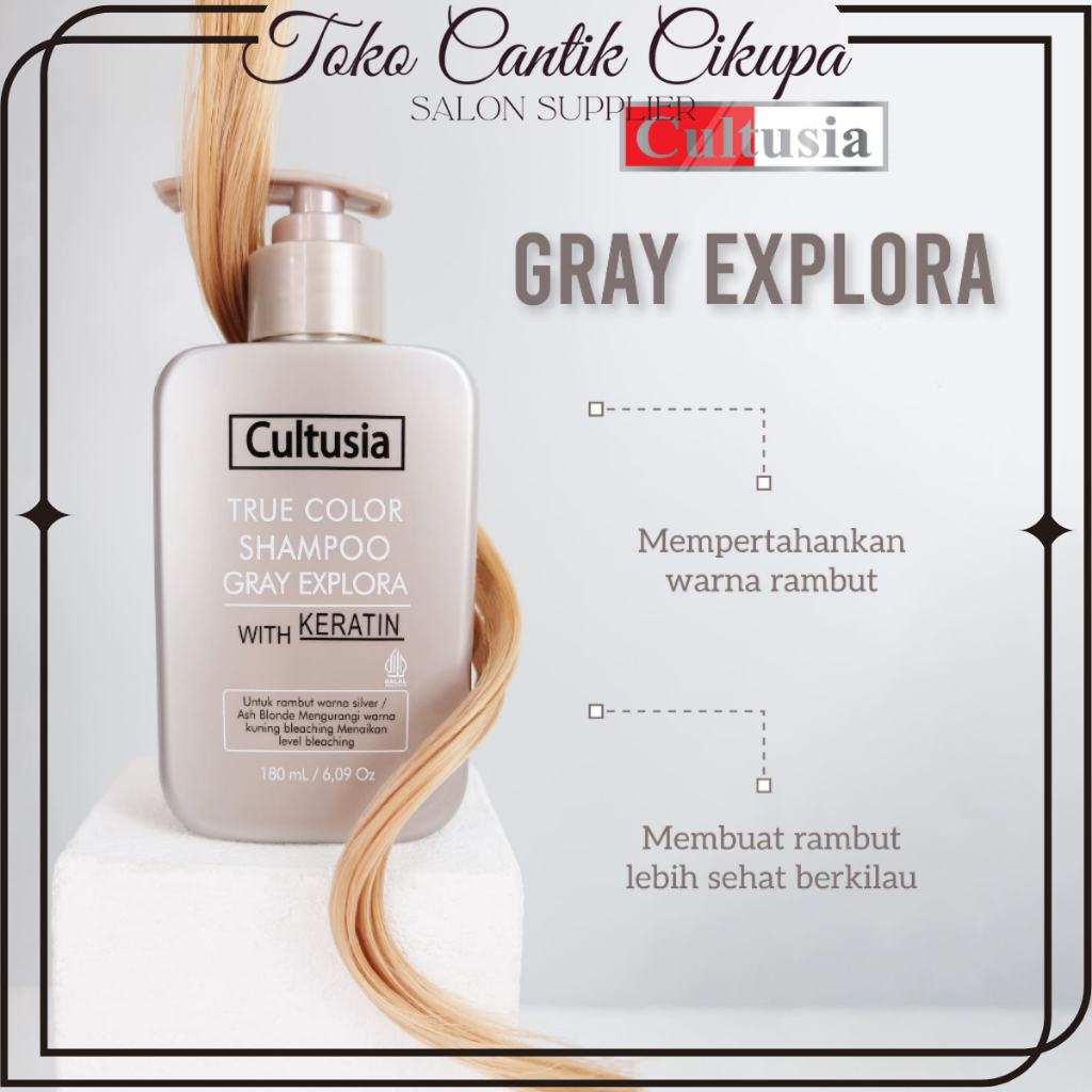 CULTUSIA Shampoo Silver / True Color Shampo Gray Explora 180 ML - Shampoo Rambut dibleaching