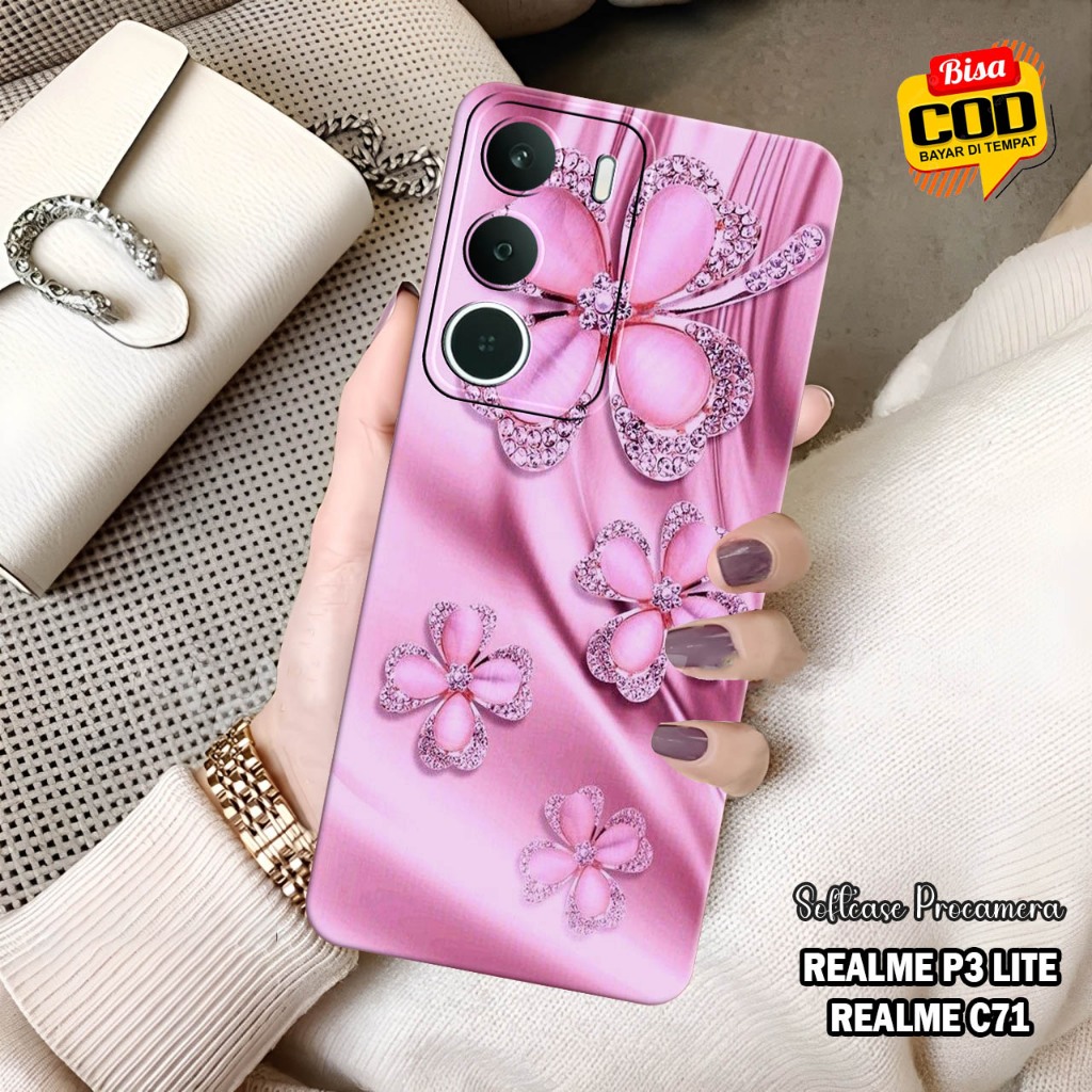 Case Hp REALME P3 LITE  2025 - REALME C71 Fashion Casing Softcase Terbaru - Macaron Protect Camera K