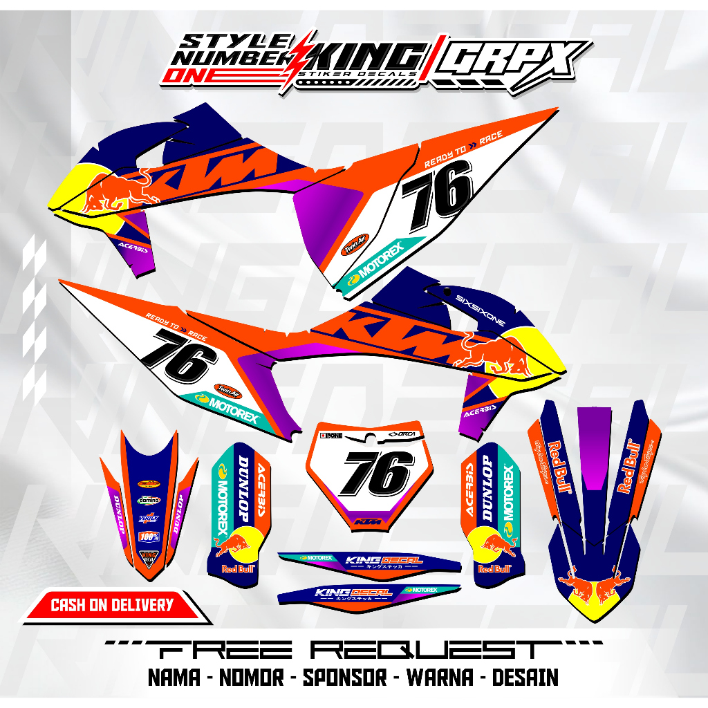 Decal KTM 85 2020 / Decal KTM 250 2017 / Decal KTM 2024 / Decal ktm 2020 CUSTOME Desain 204