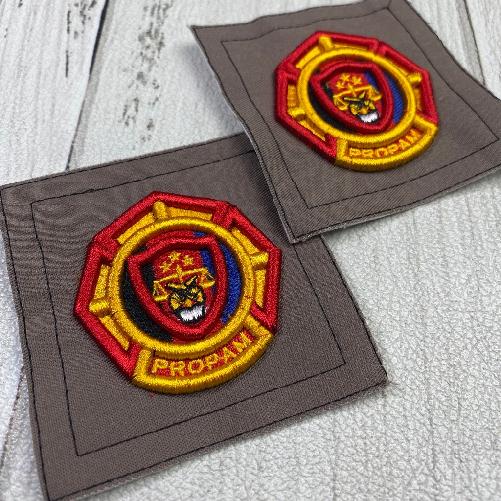 Atribut Timbul Roda PROPAM Bet Timbul POLRI Badge Bordir Roda PROPAM Timbul 3D