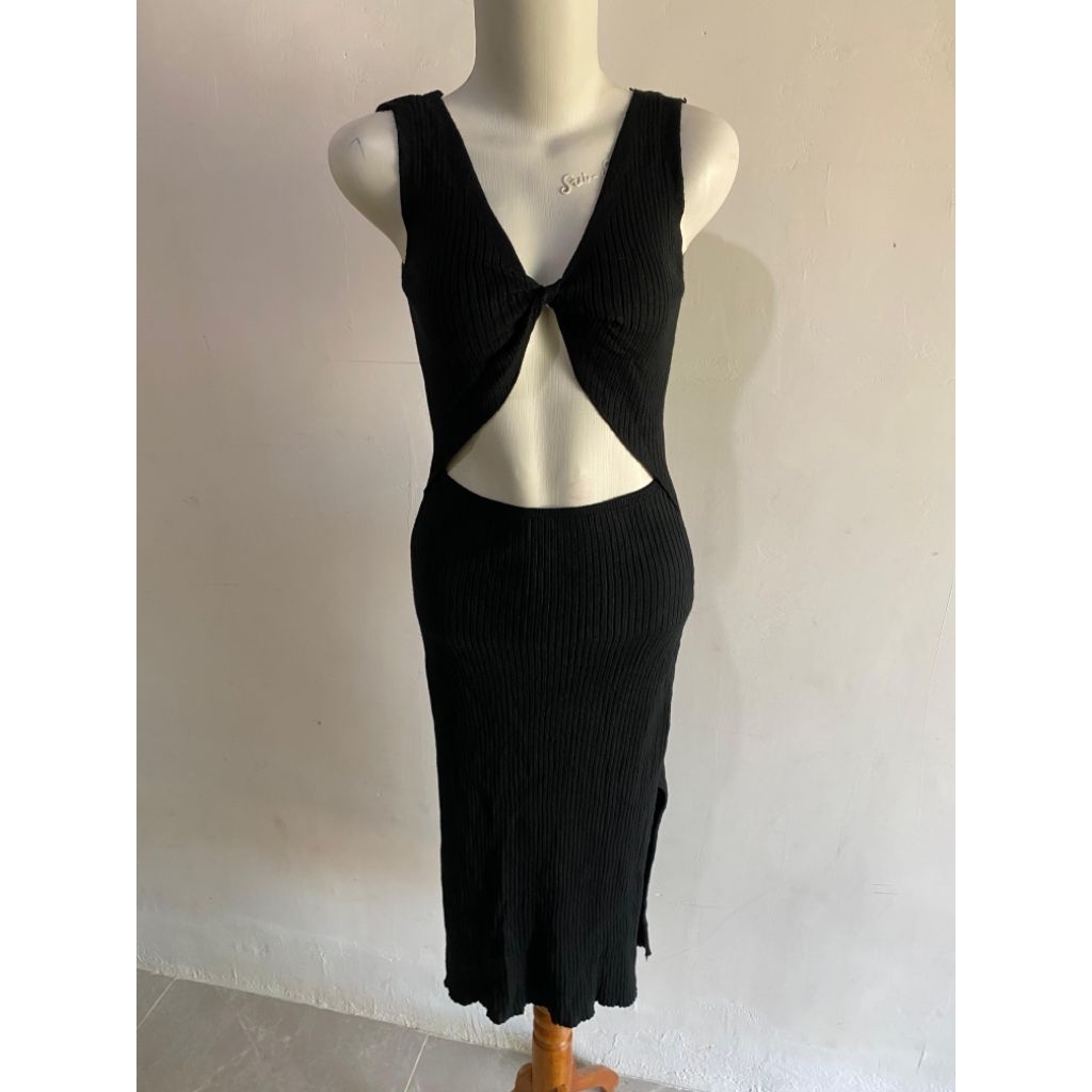 DRESS SEXY HITAM KNIT RAJUT