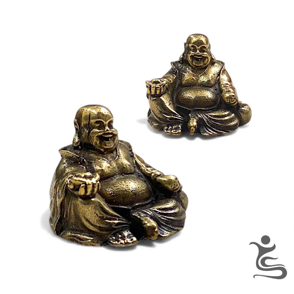 Mini Patung Buddha Tertawa Gendut Bahan Kuningan Ukuran Small  Dekorasi Rumah Unik dan Menarik