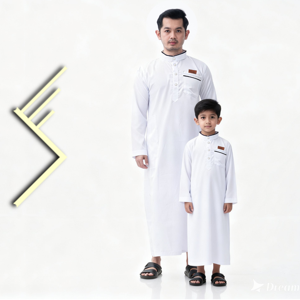 Baju Koko Couple ayah dan Anak Laki Laki || Jubah Pria Premium Pakaian Muslim Sarimbit Lebaran