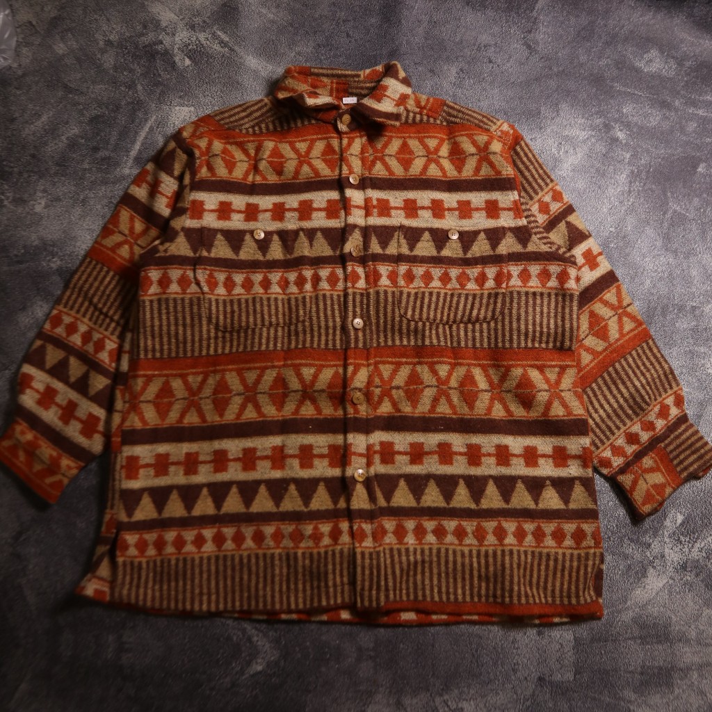 KEMEJA CREATION CUBE NAVAJO WOOL FLANEL OUTER SHIRT FL23 SIZE M FIT L