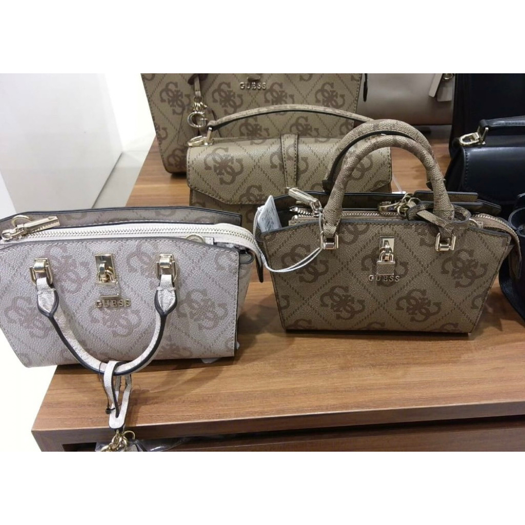 NEW TAS GUESS QUEENSLAND MINI SATCHEL (CREAM) 100% ORIGINAL STORE