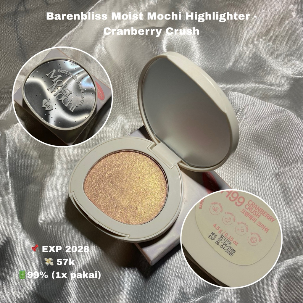 [preloved] barenbliss moist mochi highlighter - cranberry crush