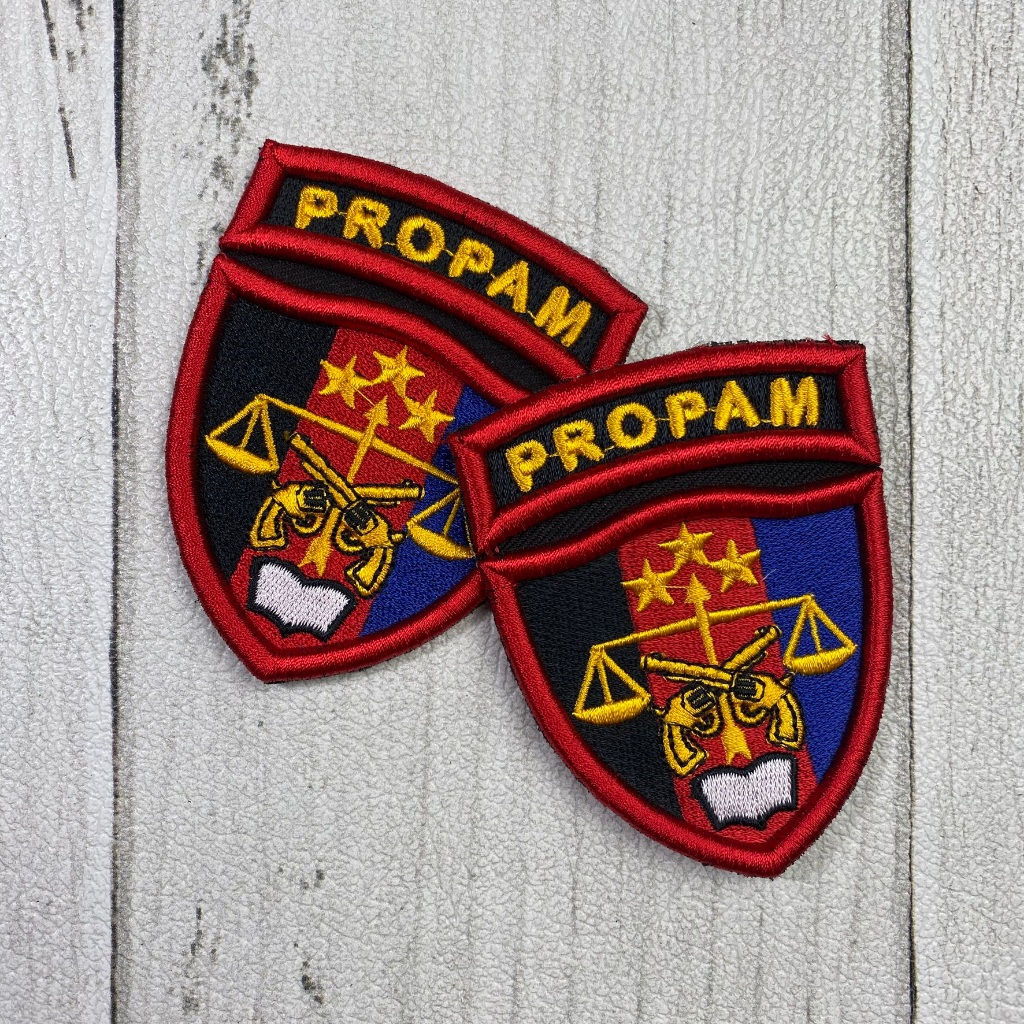 Bet Bordir Logo PROPAM Timbul Badge Atribut Logo Lengan PROPAM Untuk PDL POLRI