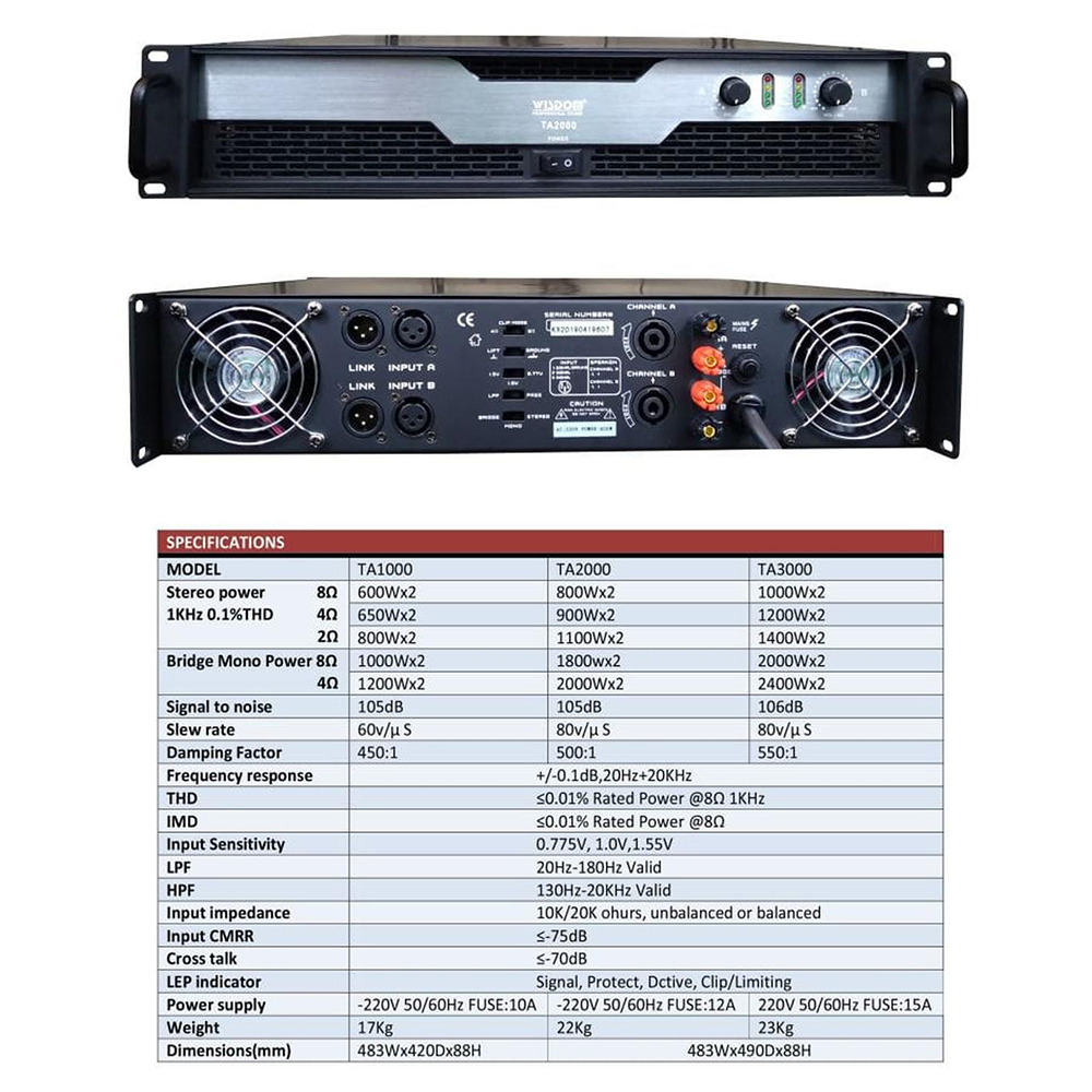 Power Amplifier 2 Channel WISDOM TA 2000 | TA2000 Original 2 x 800 Watt